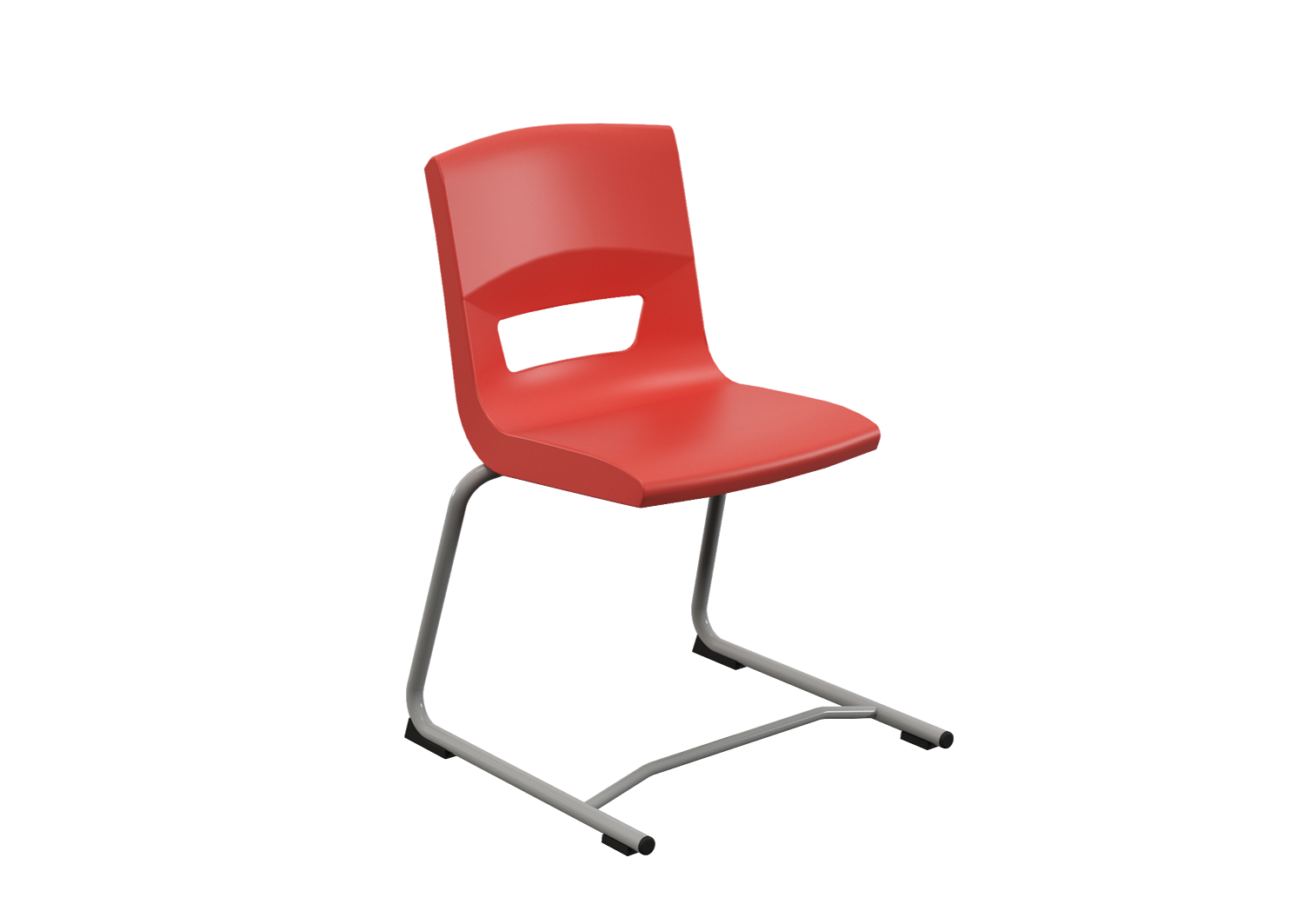 Postura reverse cantilevedr chair for classrom and kitchen poopy red