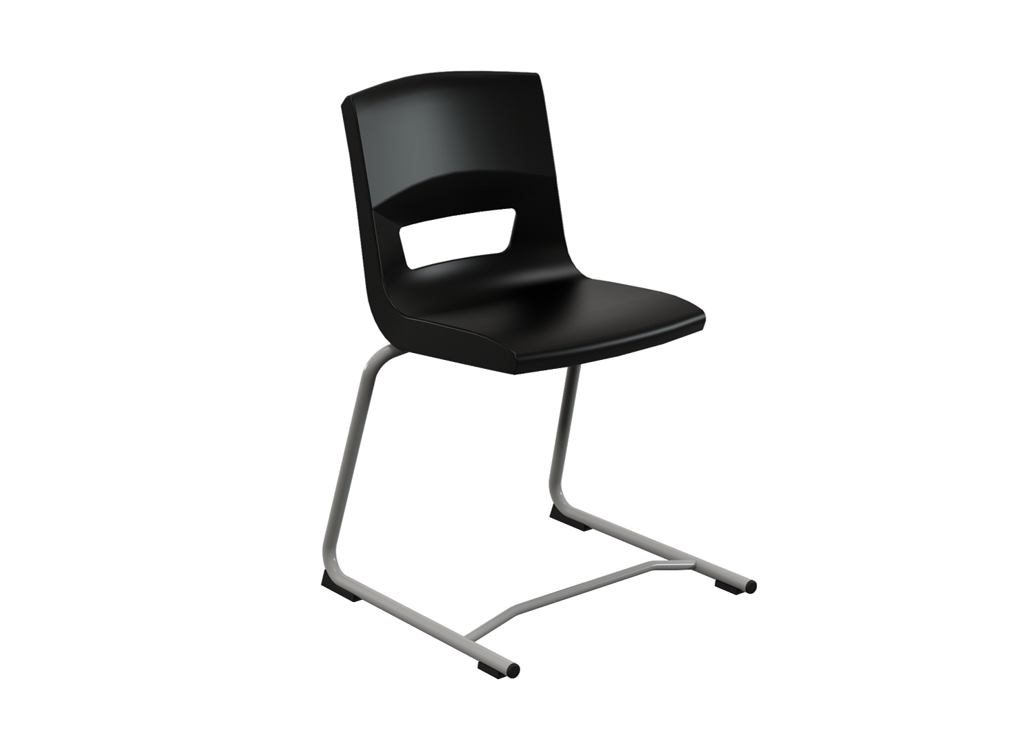Postura reverse cantilever chair for classrom and kitchen in jet black