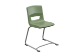 Postura reverse cantilever chair for classrom and kitchen in moss green