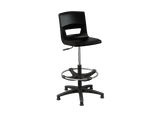Postura task stool glides with black base jet black