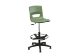 Postura task stool glides with black base moss green