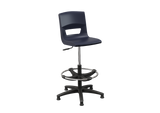 Postura task stool glides with black base nordic blue