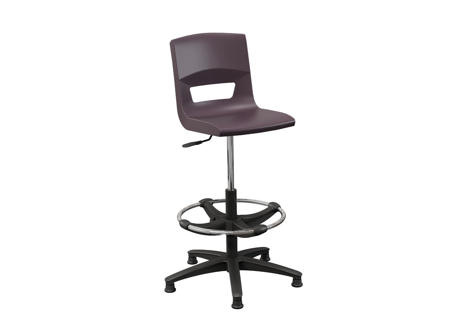 Postura task stool glides with black base purple haze 