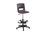 Postura task stool glides with black base purple haze 