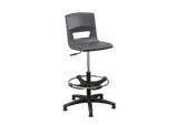 Postura task stool glides with black base stale grey