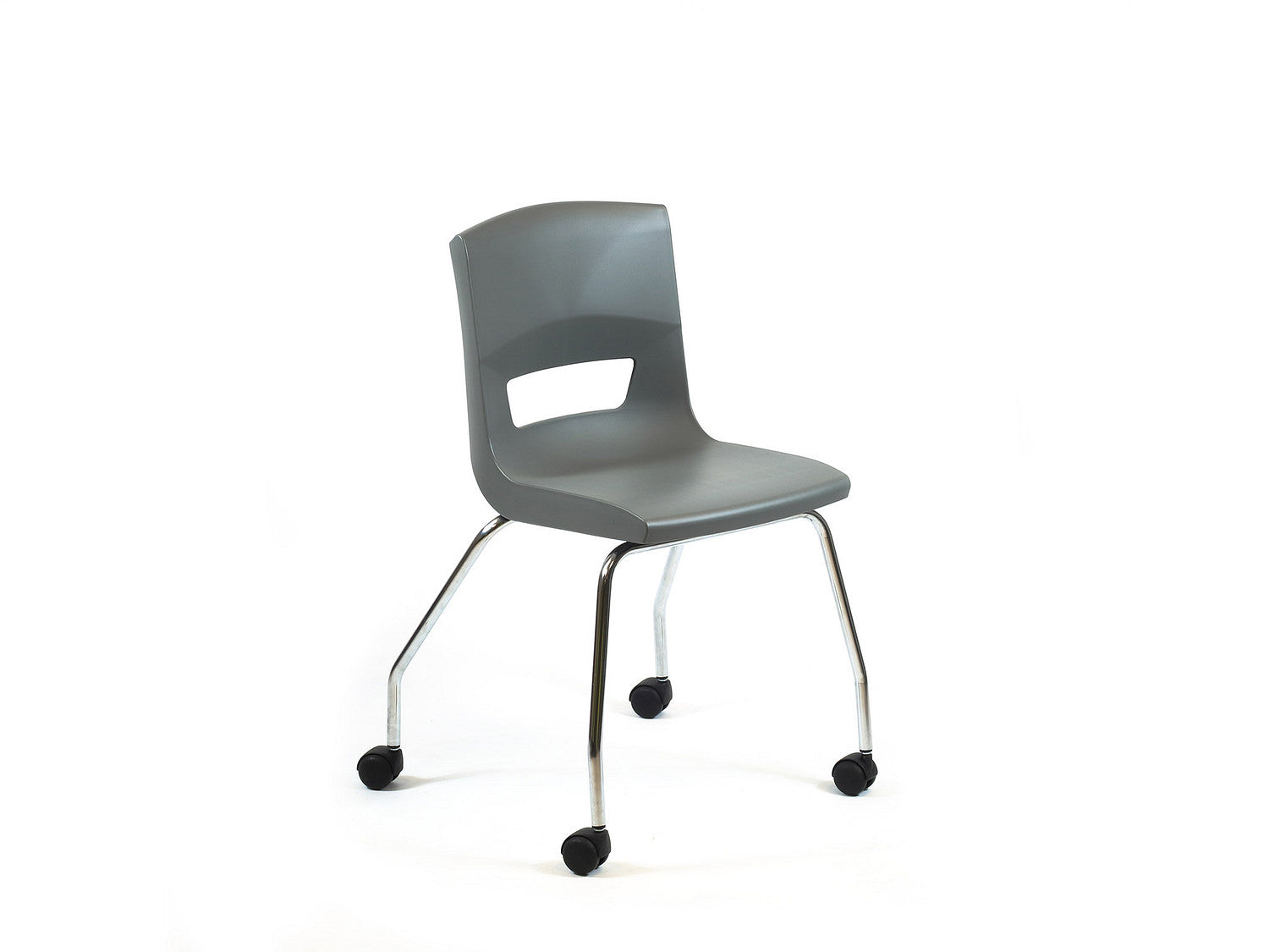 Postura 4 legs on castor unique stlye classroom chair iron grey