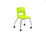 Postura 4 legs on castor unique stlye classroom chair lime zest 
