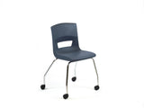 Postura 4 legs on castor unique stlye classroom chair stale grey