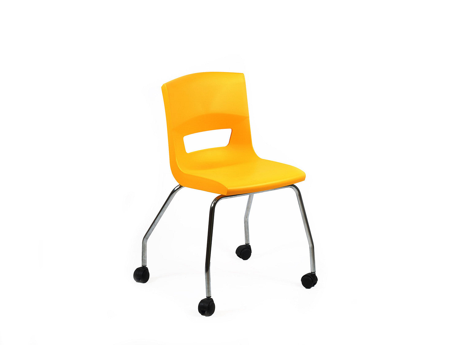 Postura 4 legs on castor unique stlye classroom chair sun yellow