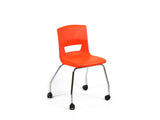 Postura 4 legs on castor unique stlye classroom chair orangish red