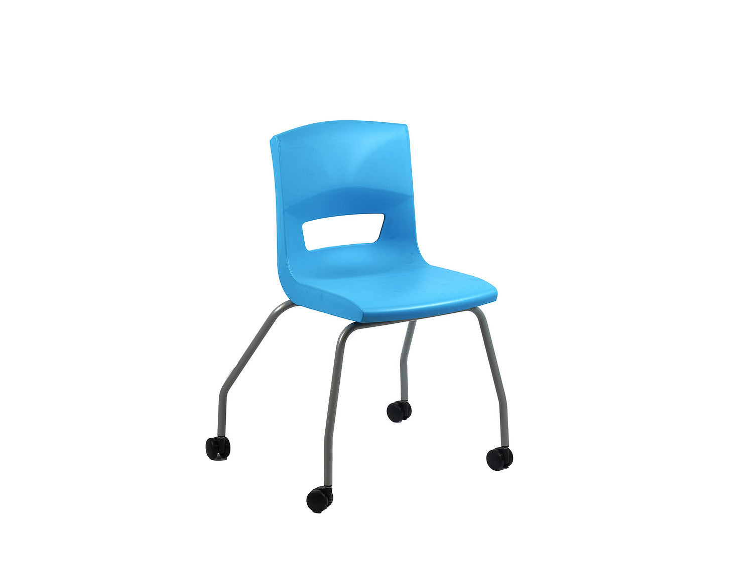 Postura 4 legs on castor unique stlye classroom chair auqa blue