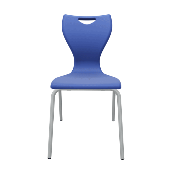 Elegant 4 leg classroom classic chair in blue