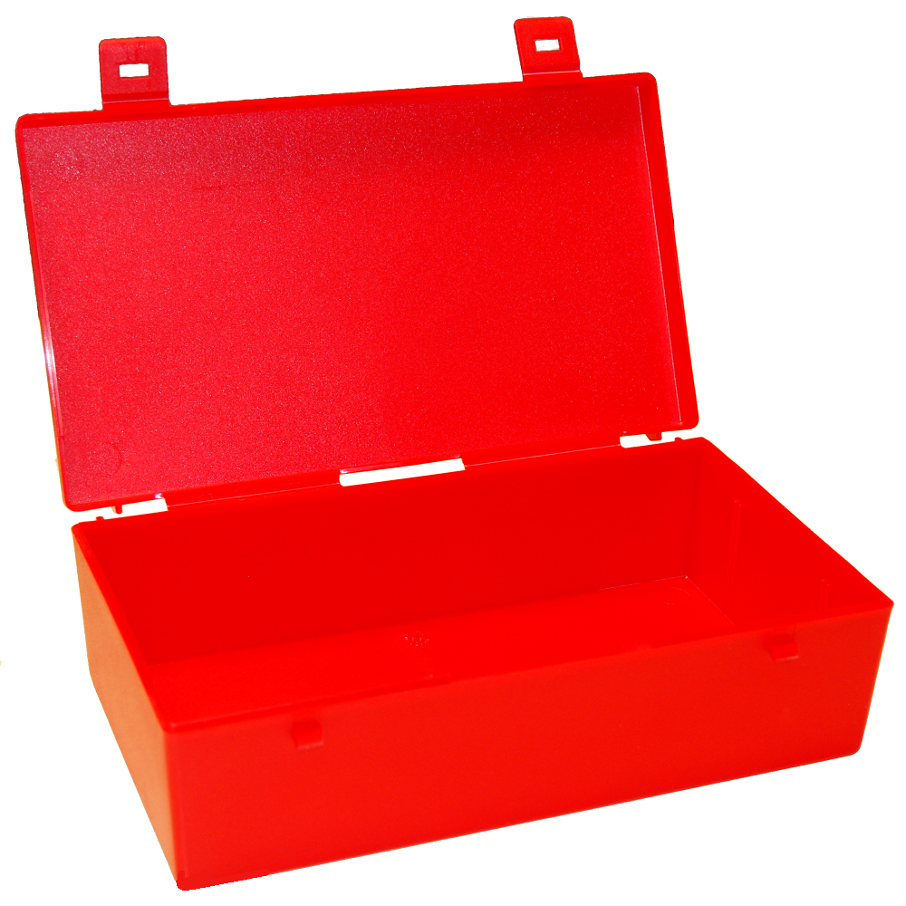 Red Large Hinged Plastic Box (230x135x70mm) from Fuzzy Brands