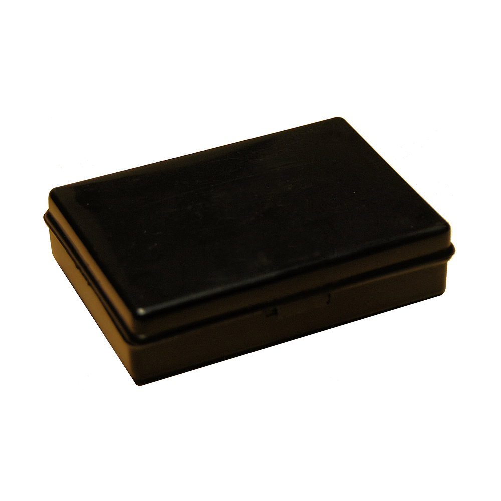 Black Hinged plastic box (78x52x18mm) from Fuzzy Brands