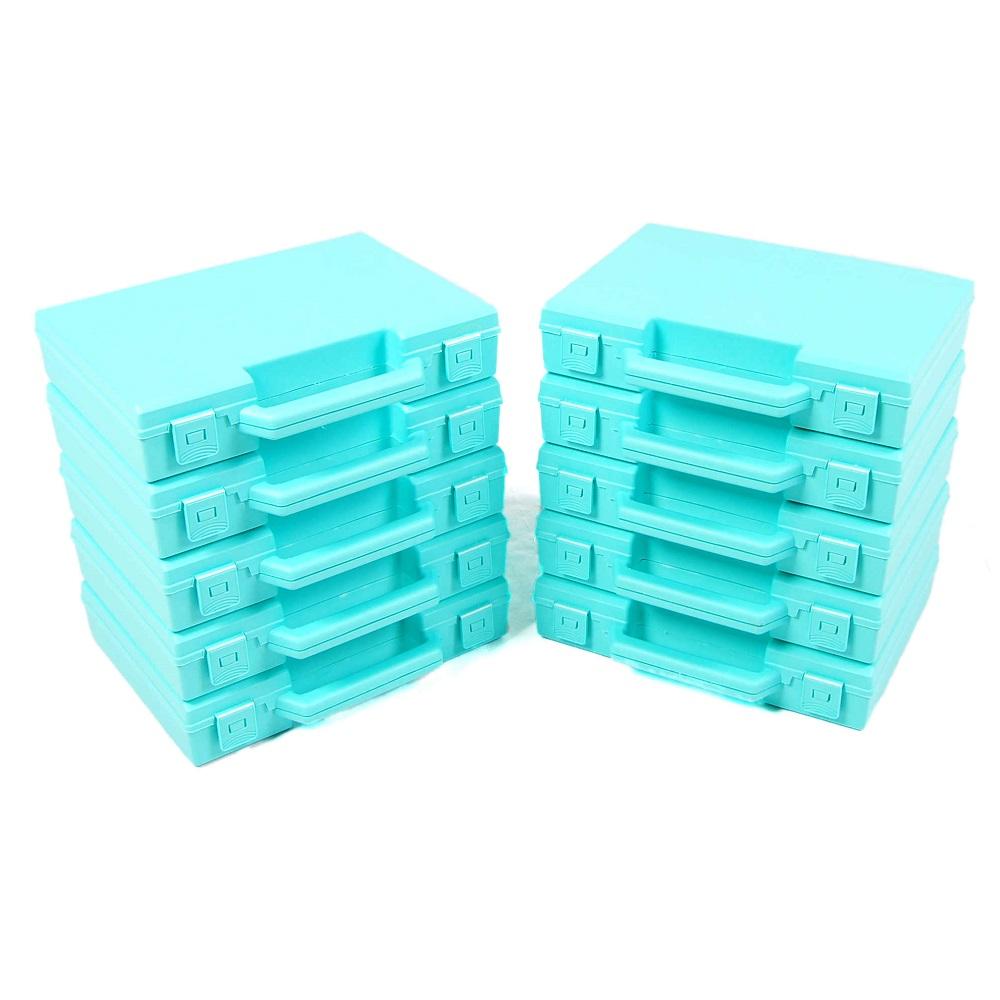 SPECIAL OFFER - Box of 50 Standard Small Plastic Carry Cases - Light Blue