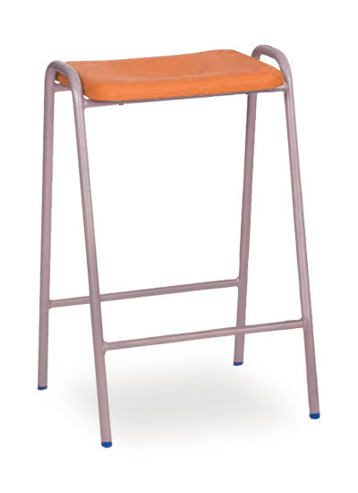 Orange Flat Top Stool