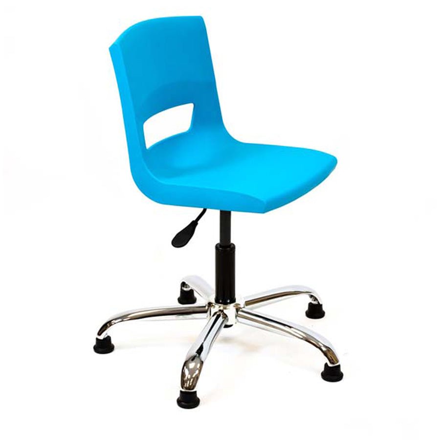 Postura classroom chrome glides chair in sky blue