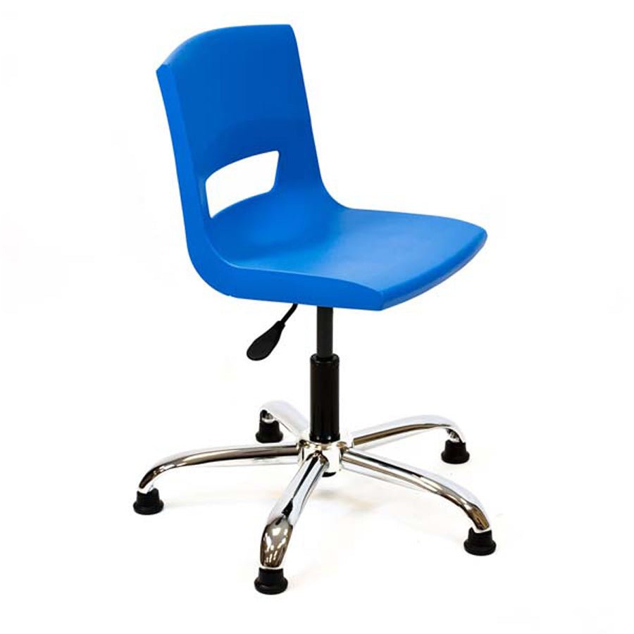 Postura classroom chrome glides chair in ink blue