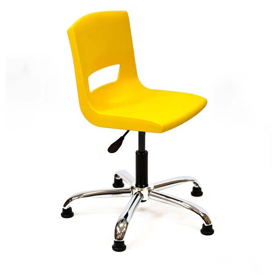 Postura classroom chrome glides chair in orangish yellow