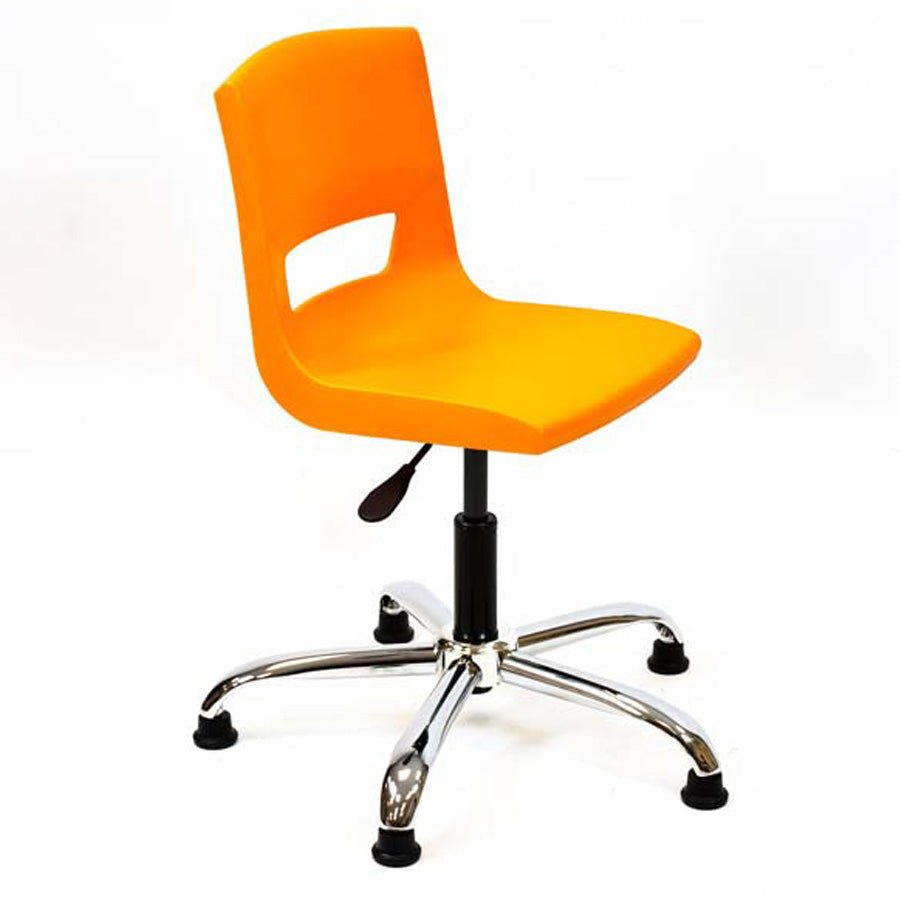 Postura classroom chrome glides chair in orange