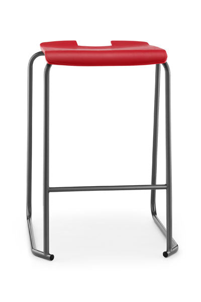 SE classic stool without back for classroom and kitchen red