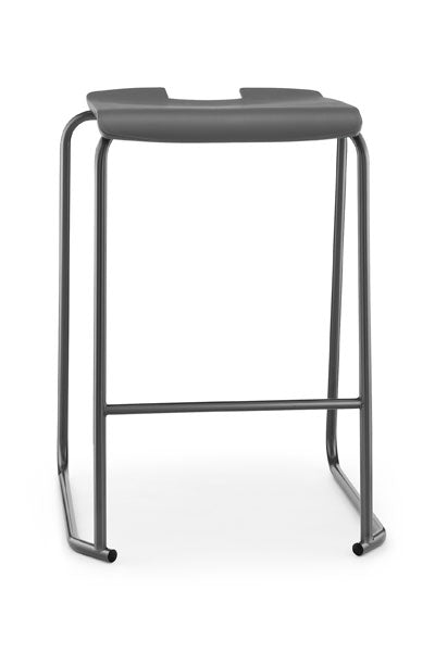 SE classic stool without back for classroom and kitchen iron grey