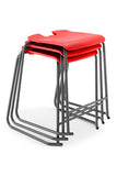 SE classic stool without back for classroom and kitchen poppy red